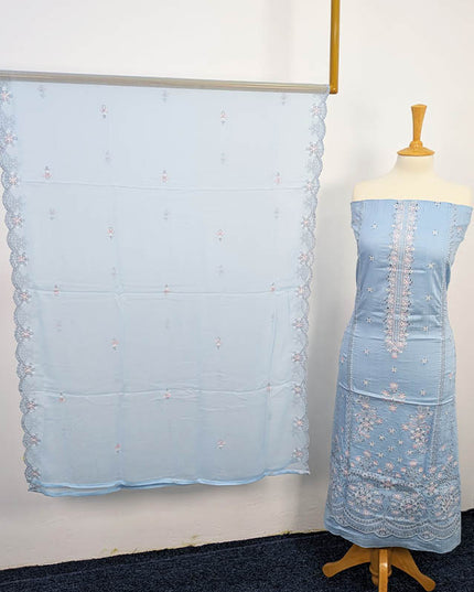 Embroidered + Tarkashi Lawn Shirt With Chiffon Dupatta