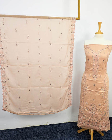 Embroidered + Tarkashi Lawn Shirt With Chiffon Dupatta
