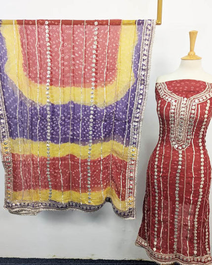 Bamber Chiffon With Chunnri And Gotta Work 2PC Unstitched