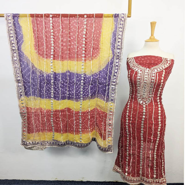 Bamber Chiffon With Chunnri And Gotta Work 2PC Unstitched