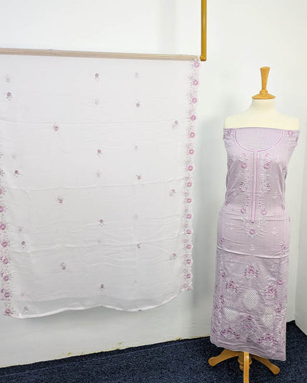 Embroidered + Tarkashi Lawn Shirt With Chiffon Dupatta