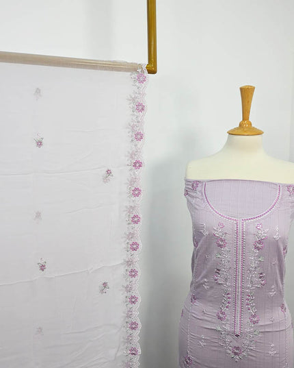 Embroidered + Tarkashi Lawn Shirt With Chiffon Dupatta