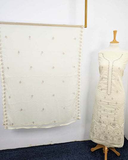 Embroidered + Tarkashi Lawn Shirt With Chiffon Dupatta