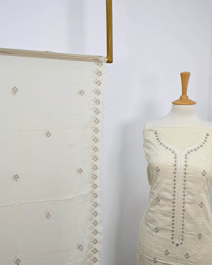 Embroidered + Tarkashi Lawn Shirt With Chiffon Dupatta