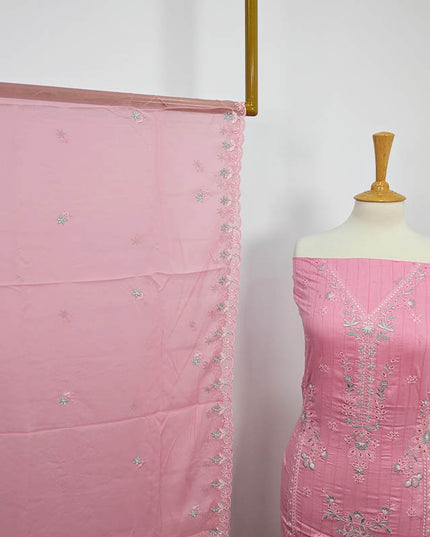 Embroidered + Tarkashi Lawn Shirt With Chiffon Dupatta