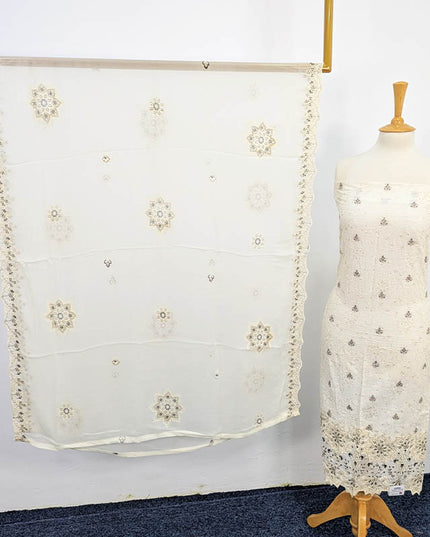 Fancy Embroidered Lawn With Chiffon Dupatta 3PC
