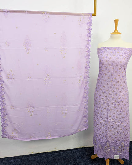 Fancy Embroidered Lawn With Chiffon Dupatta 3PC