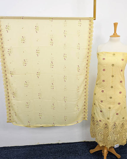 Fancy Embroidered Lawn With Chiffon Dupatta 3PC