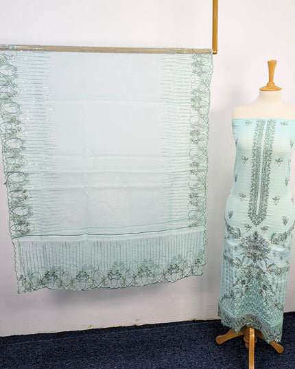 3PC Unstitched Lawn With Complimentary Clutch