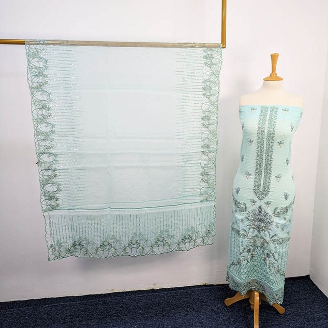 3PC Unstitched Lawn With Complimentary Clutch