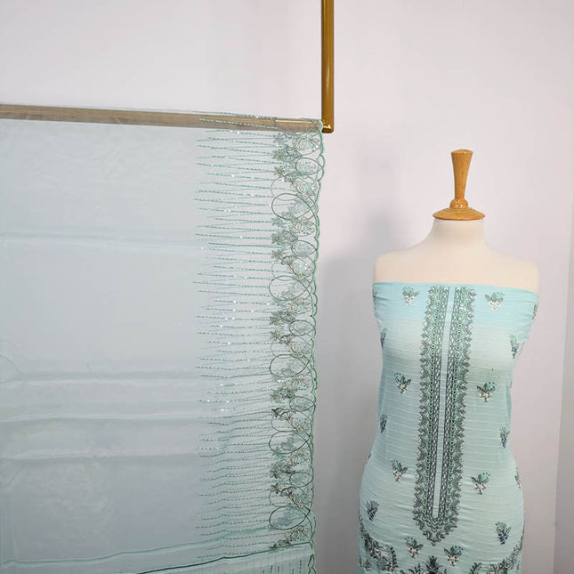 3PC Unstitched Lawn With Complimentary Clutch