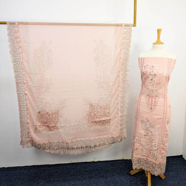 3PC Unstitched Lawn With Complimentary Clutch