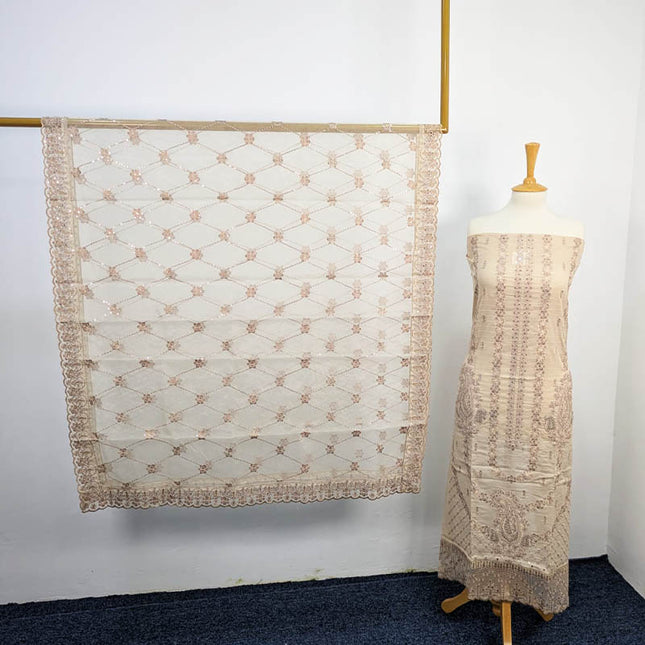 3PC Unstitched Lawn With Complimentary Clutch