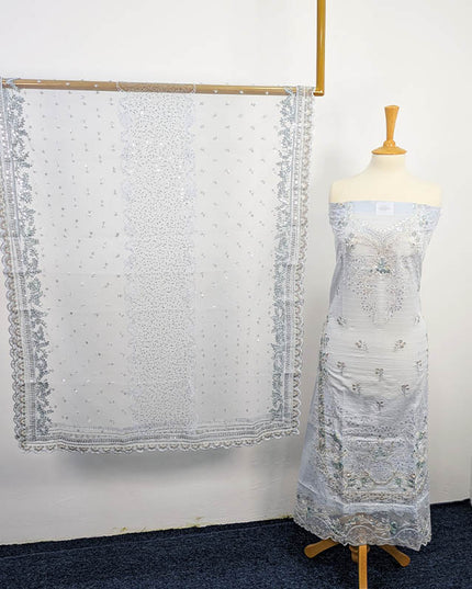 3PC Unstitched Lawn With Complimentary Clutch