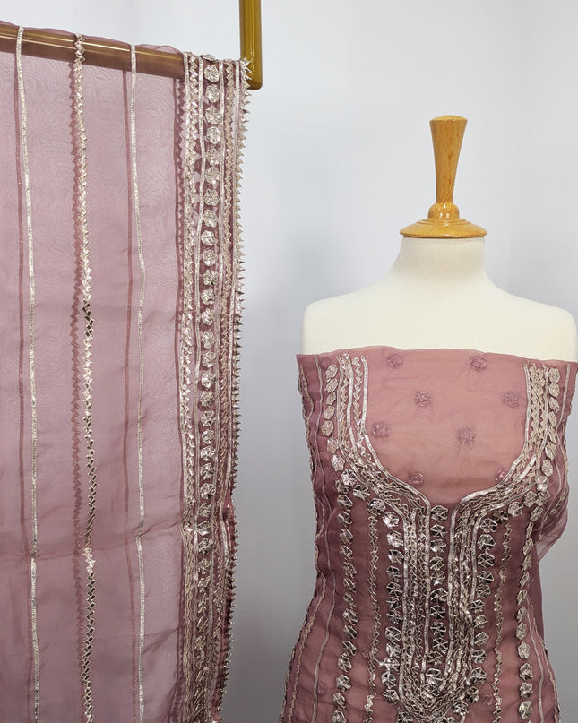 Organza  Handmade Gotta Work  Full Jaal Shirt & Dupatta