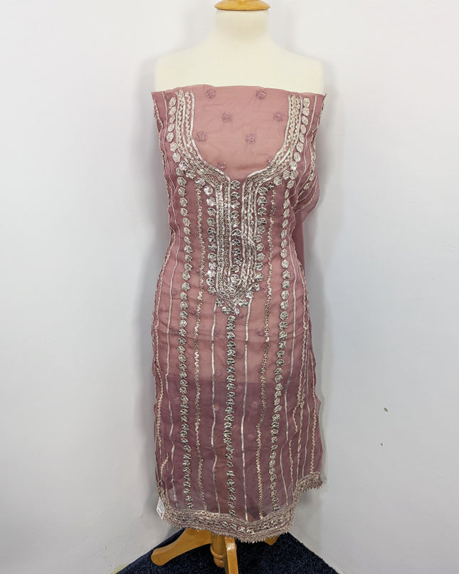 Organza  Handmade Gotta Work  Full Jaal Shirt & Dupatta