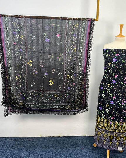Printed Lawn With Chiffon Dupatta 3piece Unstitched