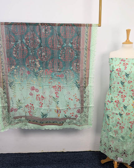 Printed Lawn With Chiffon Dupatta 3piece Unstitched