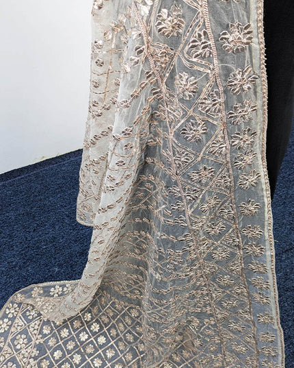 Handmade Dyeable Organza Gotta Work Dupatta