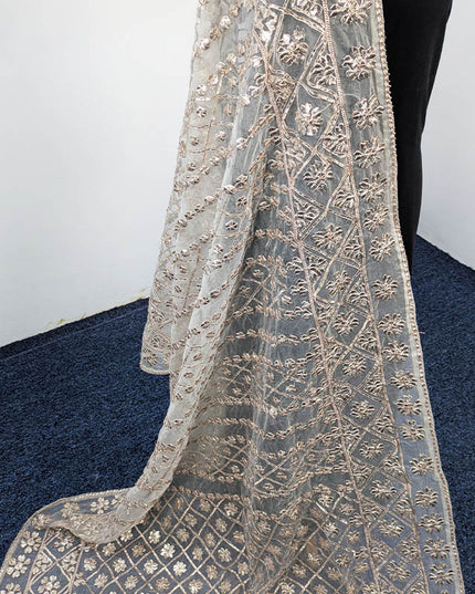 Handmade Dyeable Organza Gotta Work Dupatta