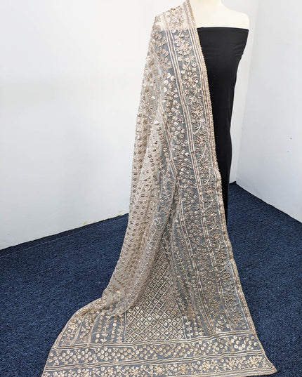 Handmade Dyeable Organza Gotta Work Dupatta
