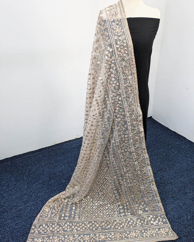 Handmade Dyeable Organza Gotta Work Dupatta