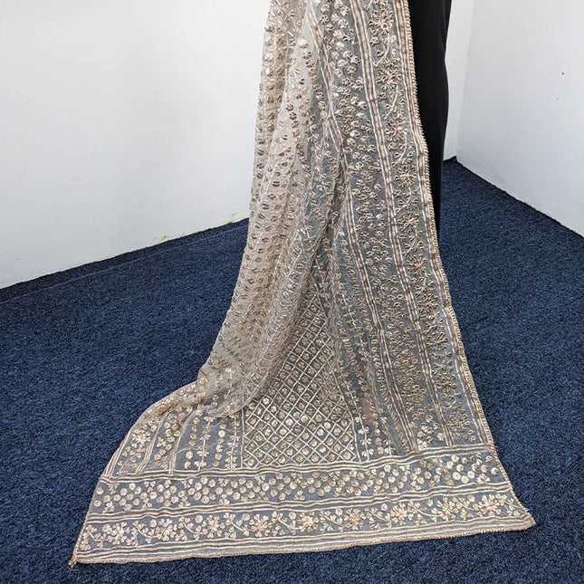 Handmade Dyeable Organza Gotta Work Dupatta