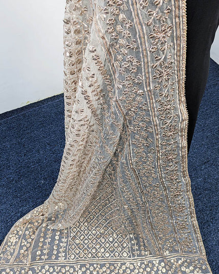 Handmade Dyeable Organza Gotta Work Dupatta
