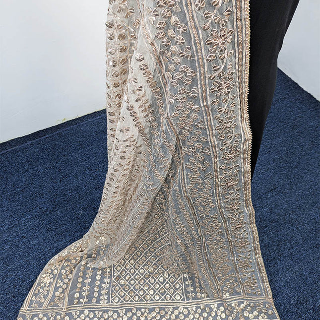 Handmade Dyeable Organza Gotta Work Dupatta