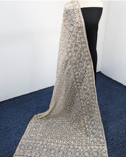 Handmade Dyeable Organza Gotta Work Dupatta