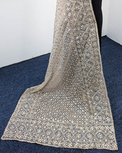 Handmade Dyeable Organza Gotta Work Dupatta
