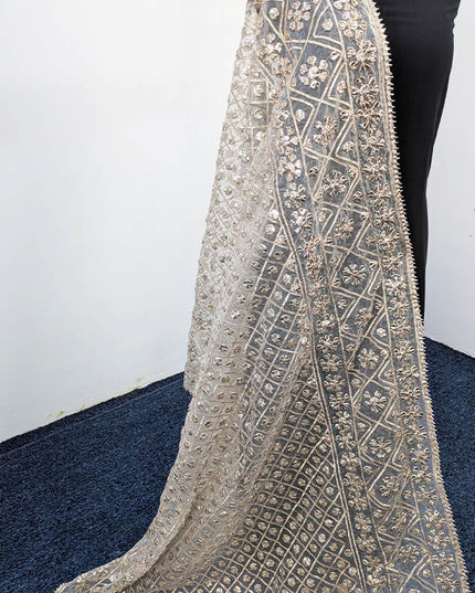 Handmade Dyeable Organza Gotta Work Dupatta
