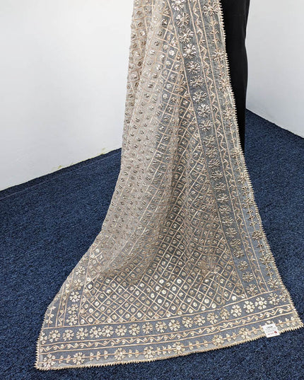 Handmade Dyeable Organza Gotta Work Dupatta