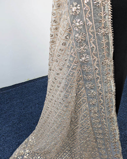 Handmade Dyeable Organza Gotta Work Dupatta