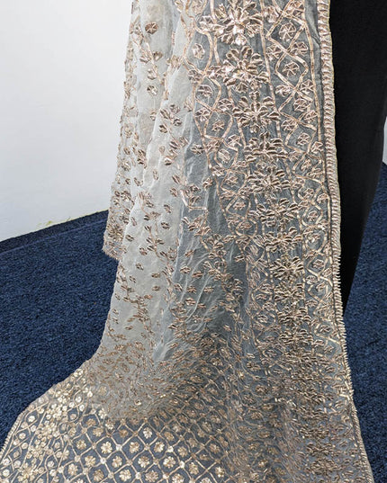 Handmade Dyeable Organza Gotta Work Dupatta