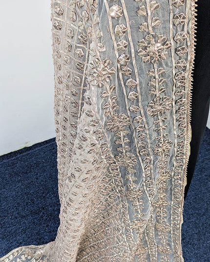 Handmade Dyeable Organza Gotta Work Dupatta