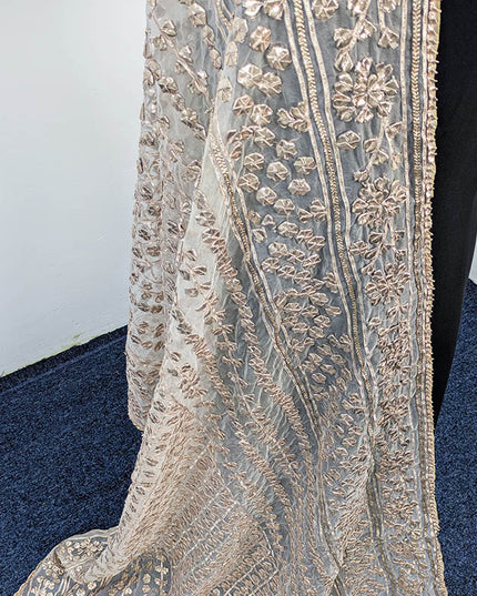 Handmade Dyeable Organza Gotta Work Dupatta