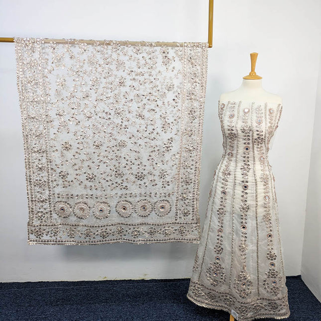 Handmade Gotta Work Frock  2pc Semi Stitched