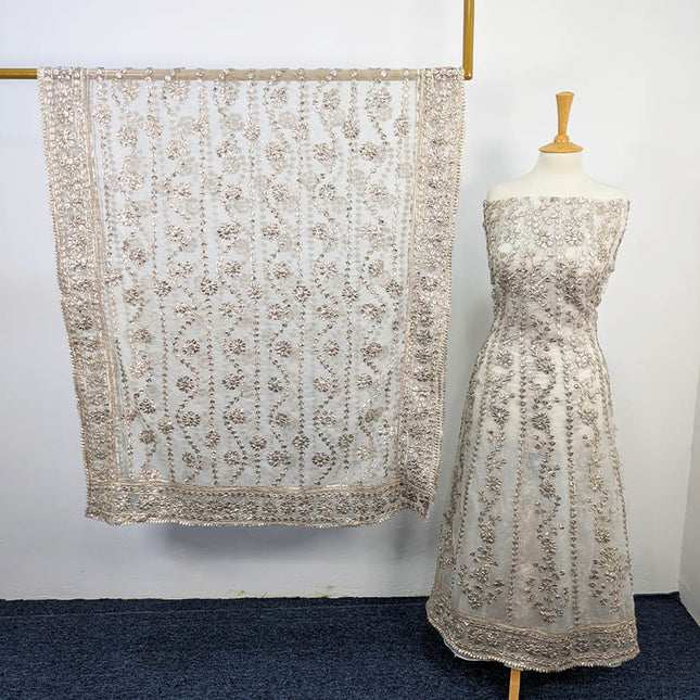 Handmade Gotta Work Frock  2pc Semi Stitched