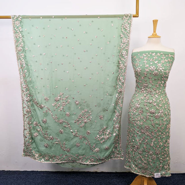 Chiffon Gotta Work with 4 Sided Border Dupatta 2PC Unstitched