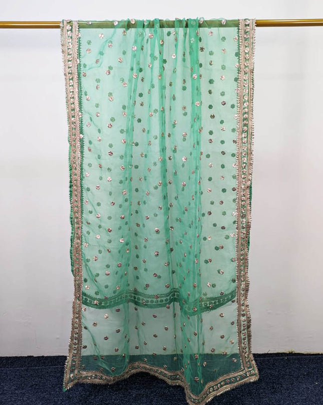 Fancy Handmade Gotta Work Organza Dupatta with 4 Sided Border