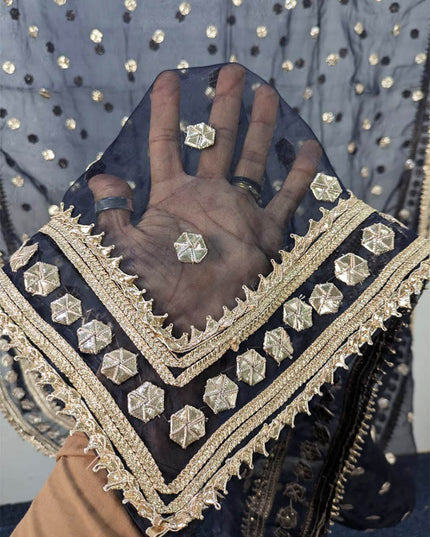 Fancy Handmade Gotta Work Organza Dupatta with 4 Sided Border