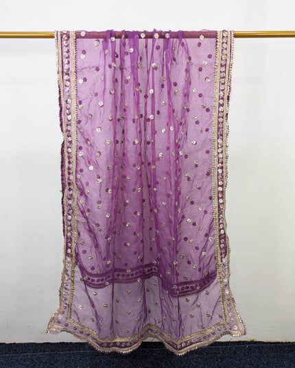 Fancy Handmade Gotta Work Organza Dupatta with 4 Sided Border