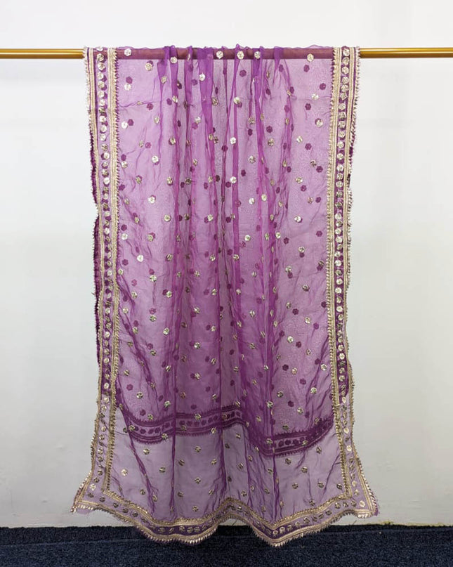 Fancy Handmade Gotta Work Organza Dupatta with 4 Sided Border