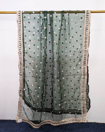 Fancy Handmade Gotta Work Organza Dupatta with 4 Sided Border