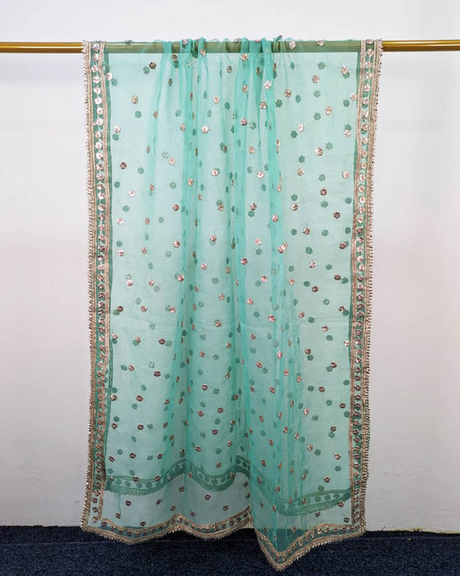 Fancy Handmade Gotta Work Organza Dupatta with 4 Sided Border