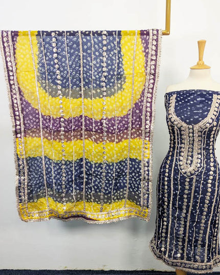 Bamber Chiffon With Chunnri And Gotta Work 2PC Unstitched