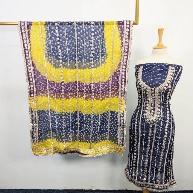 Bamber Chiffon With Chunnri And Gotta Work 2PC Unstitched