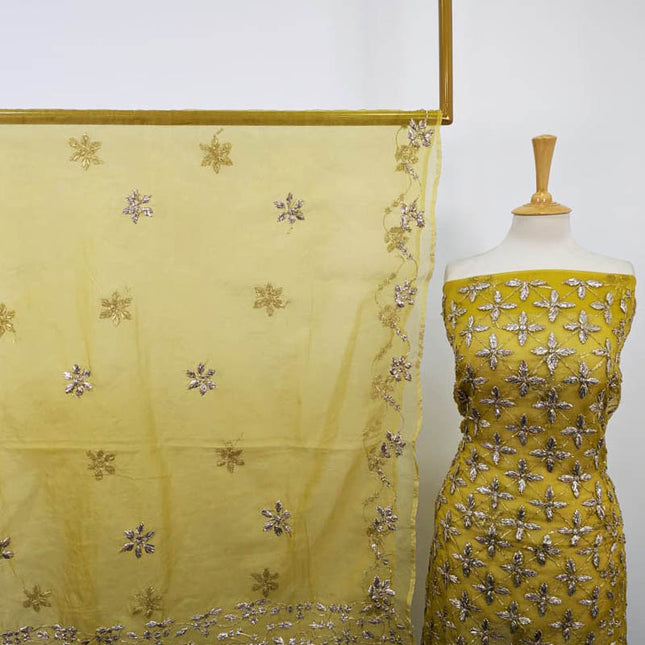 Handmade LCD Gotta Work Organza 2PC Unstitched