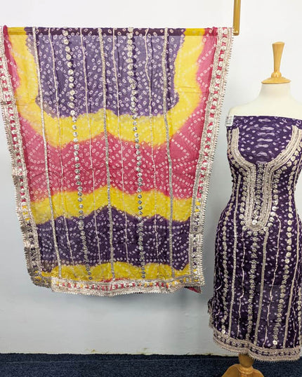 Bamber Chiffon With Chunnri And Gotta Work 2PC Unstitched